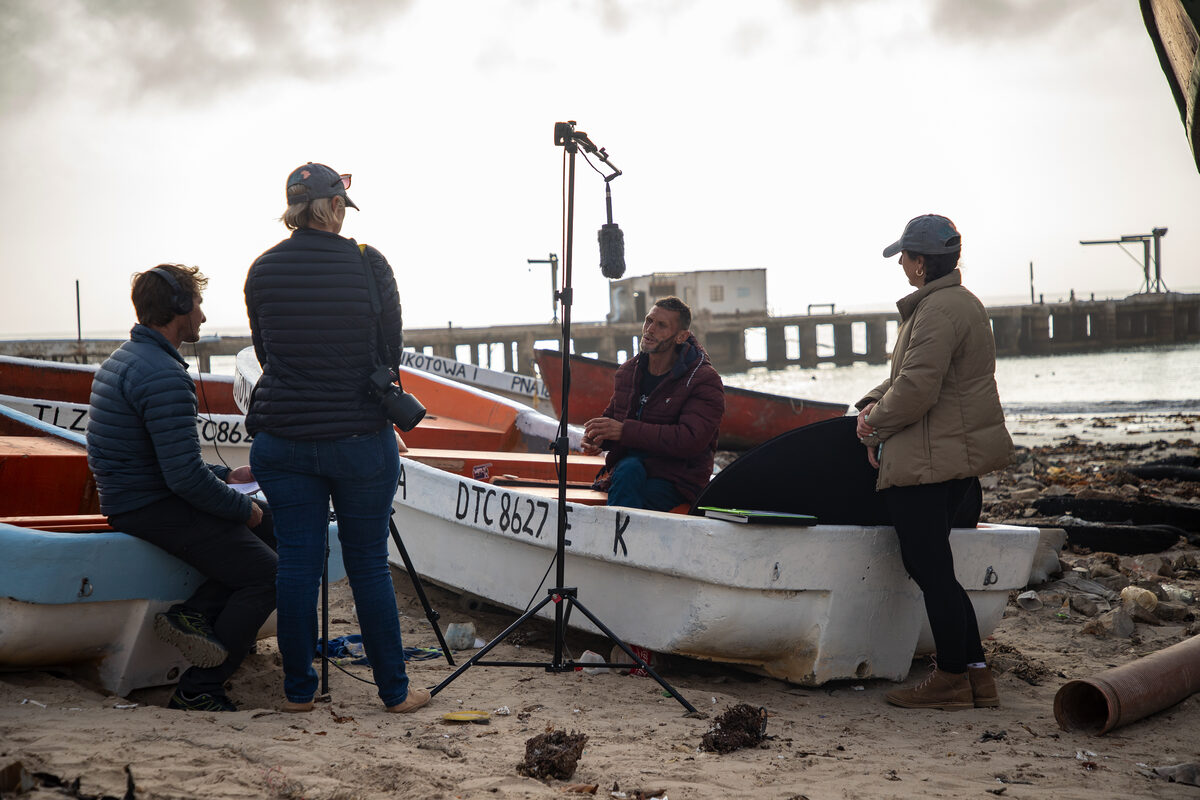 The film crew behind the scenes