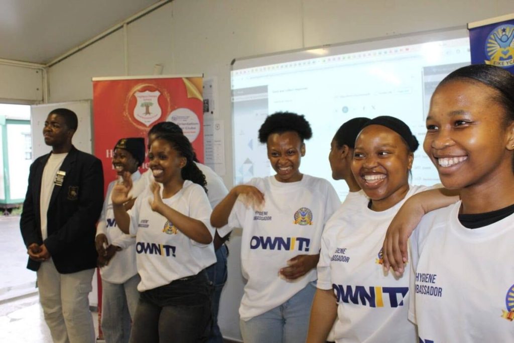 Soneike High School's team members on their visit to Highbury Primary School.