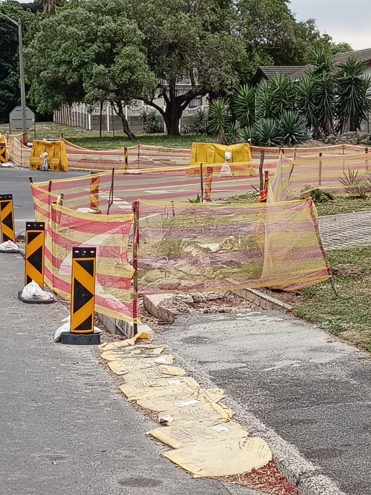 The work sites in Stanley Street on Monday morning.