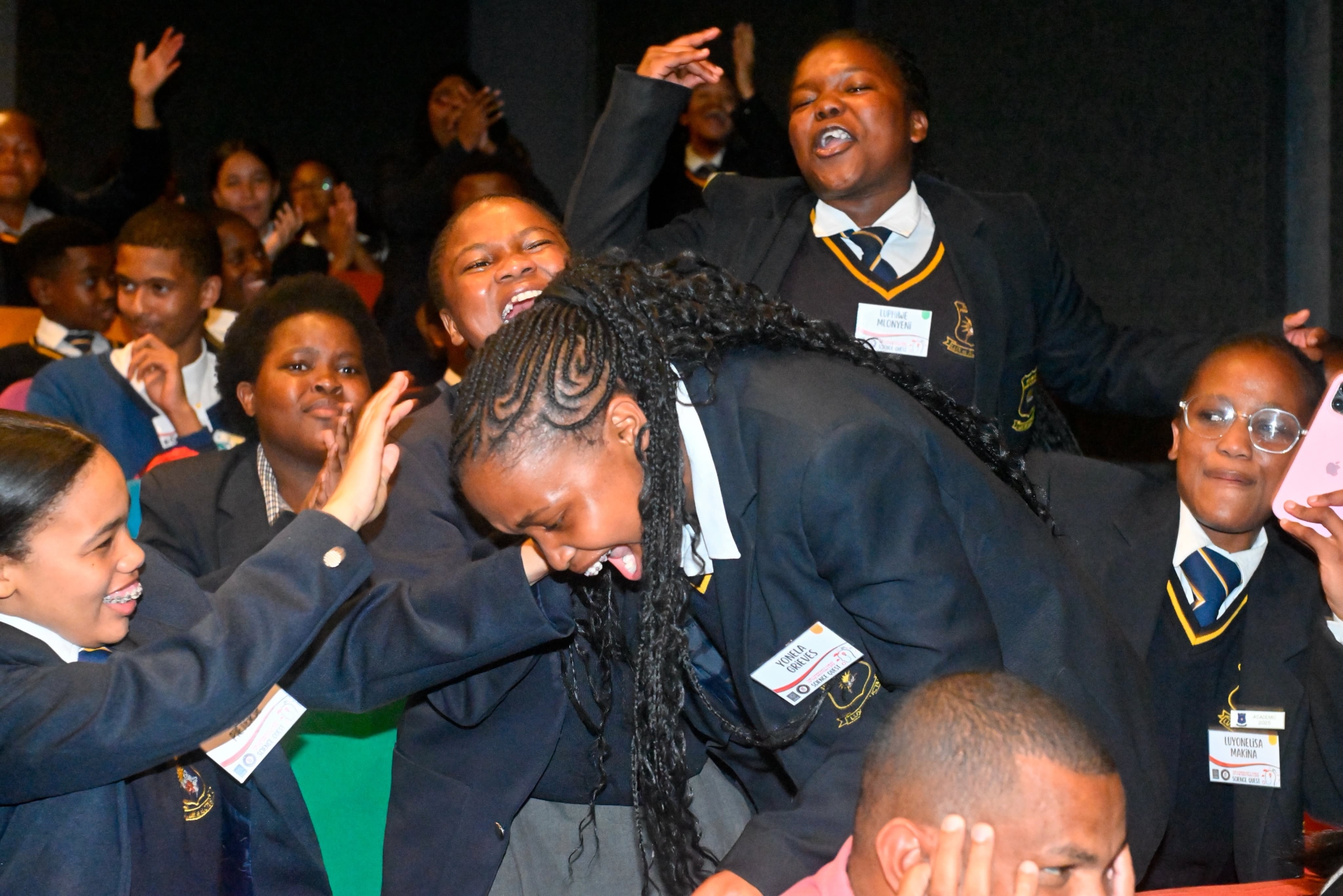 Soneike High learners celebrating