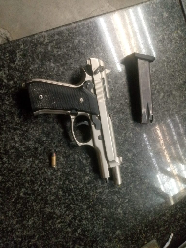 This unlicensed 9mm pistol and a round of ammunition