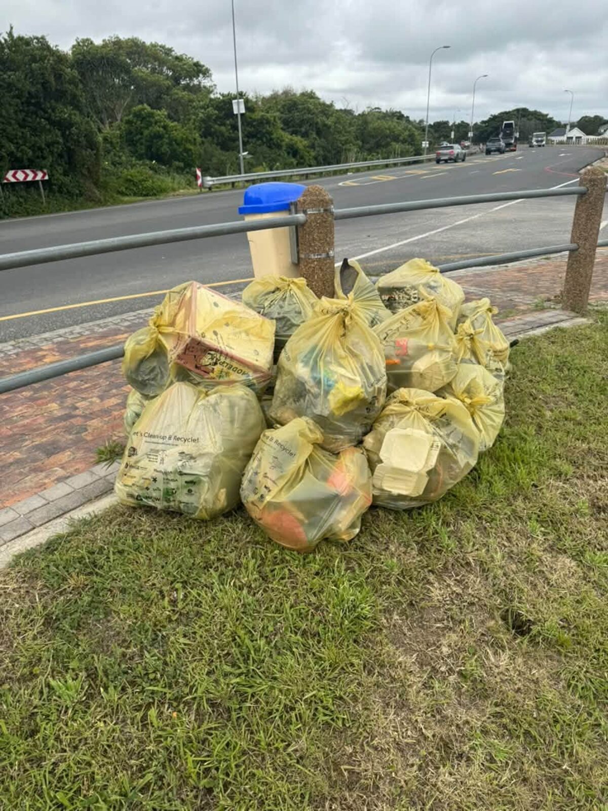 Bags of rubbish collected