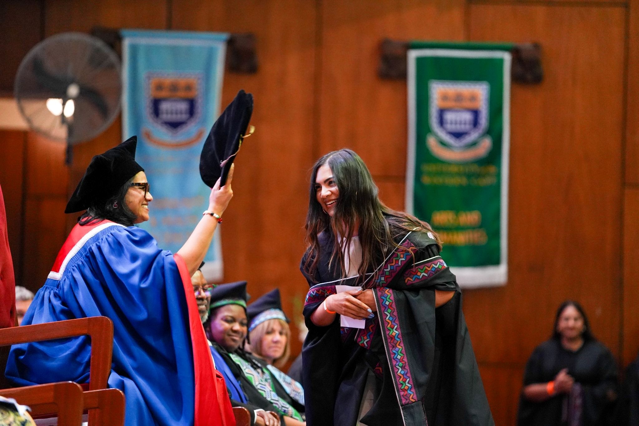 Master’s graduate, Dr Jami Smith-Jacobs at her graduation ceremony. Her research shows that hard tissue inside teeth could help detect traces of drugs when conventional tests such as blood and urine are no longer available for testing.