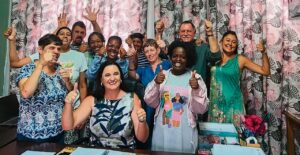 Sewing team visits Susannah Fourie