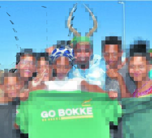 Bok-ondersteuners uit hul velle van vreugde