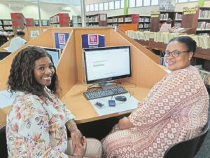 Mini-library set up for blind and partially sighted