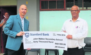Alumni donate R60 000 for upgrading school