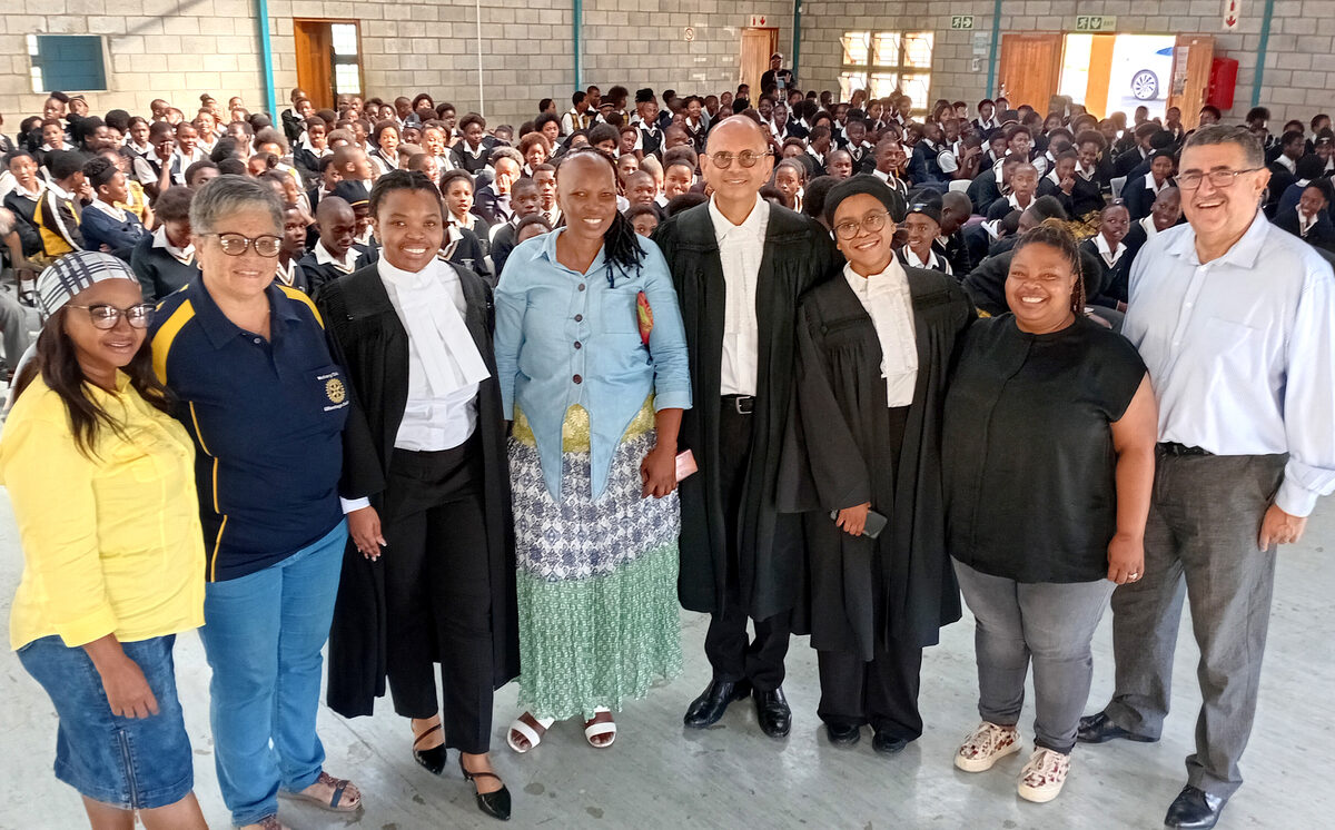 From left are Ntombizodwa Mpushe, Marilyn Klaasen, Siposethu Banzi, Nobathembu Petana, Manoj Karsan, Mbali Mhlaluka, Babalwa Mnyaka, and Leo Doria.