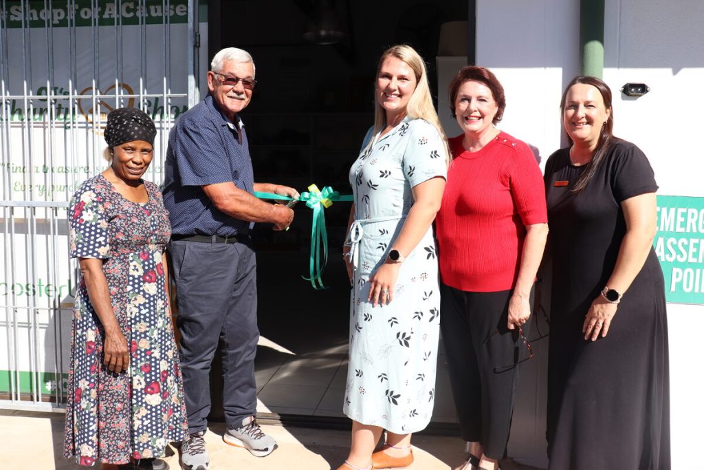 Oosterland Child and Youth Care Centre in Despatch recently revitalised its charity shop, OJ's Charity Shop as part of its sustainability initiatives on April 25. Here are some key role-players in establishing the charity shop; from left are: Gloria Bovana, who sorts and secures the best products for the shop's shelves and played a key role in the original shop since its inception; Karel Minnie (Algoa Logistics Owner and OJ's Charity Shop revamp sponsor), who has been involved with the CYCC for 13 years; Chantelle Jonker (Oosterland CYCC Director); Wilma van Eeden, a volunteer who managed the inside setup of OJ's Charity Shop; and Annelie Morton (Fundraiser of Oosterland CYCC), who secured the Algoa Logistics' funding.