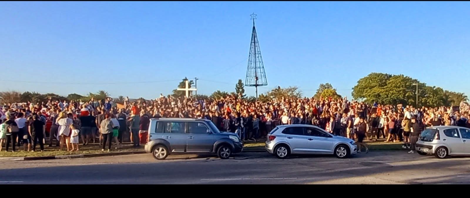 Residents gathered at an open field in Despatch for a special Christmas celebration.