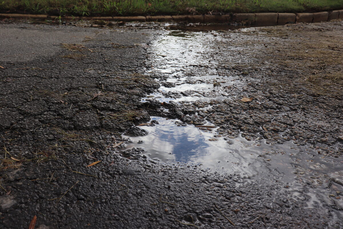 The water leaks causing potholes in Springs Street, Mosel.