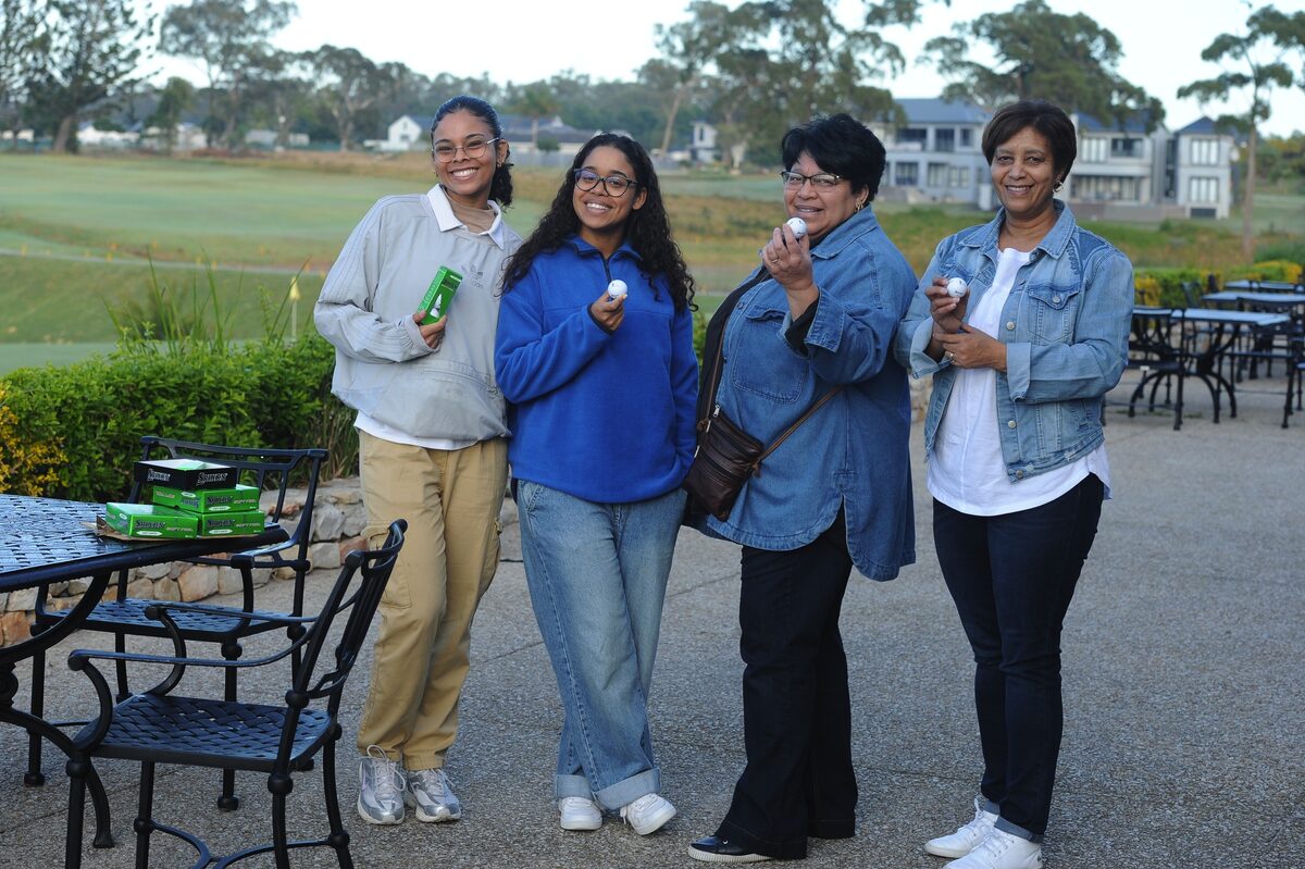 Pictured are the volunteers of last year's KallaMannie Golf Day. From left are Jamie-Lee Daniels, Crystal Beukes, Lorna Beukes and Anita Killian.