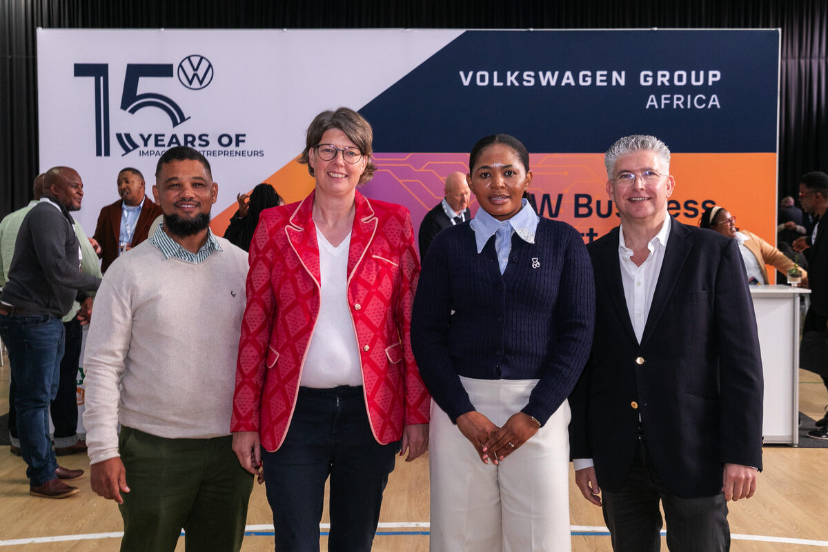 Pictured are, from the left, Faizal Sallie (Powerphase Engineering), Martina Biene (VWGA Chairperson and Managing Director), Pumza Gwabeni (Nhaka The Legacy Group), and Allon Raiz (CEO of Raizcorp).