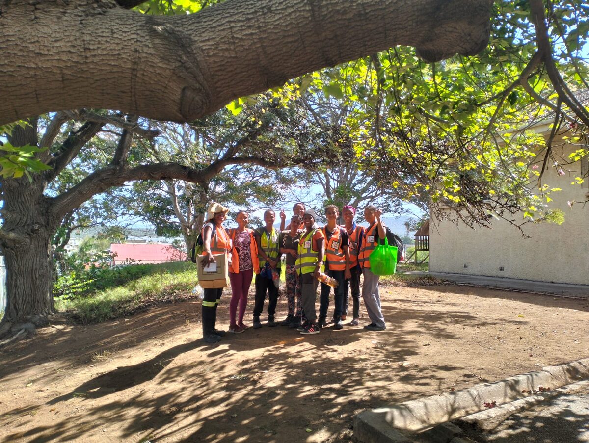 Kariega Work Readiness team cleaning Winterberg School grounds, refurbishing flower beds, cleaning classrooms and polishing passages.