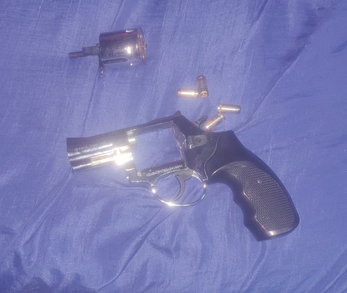 silver blank firearm