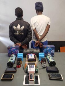 Suspects caught with electronic devices valued at R30 000 in Welkom CBD