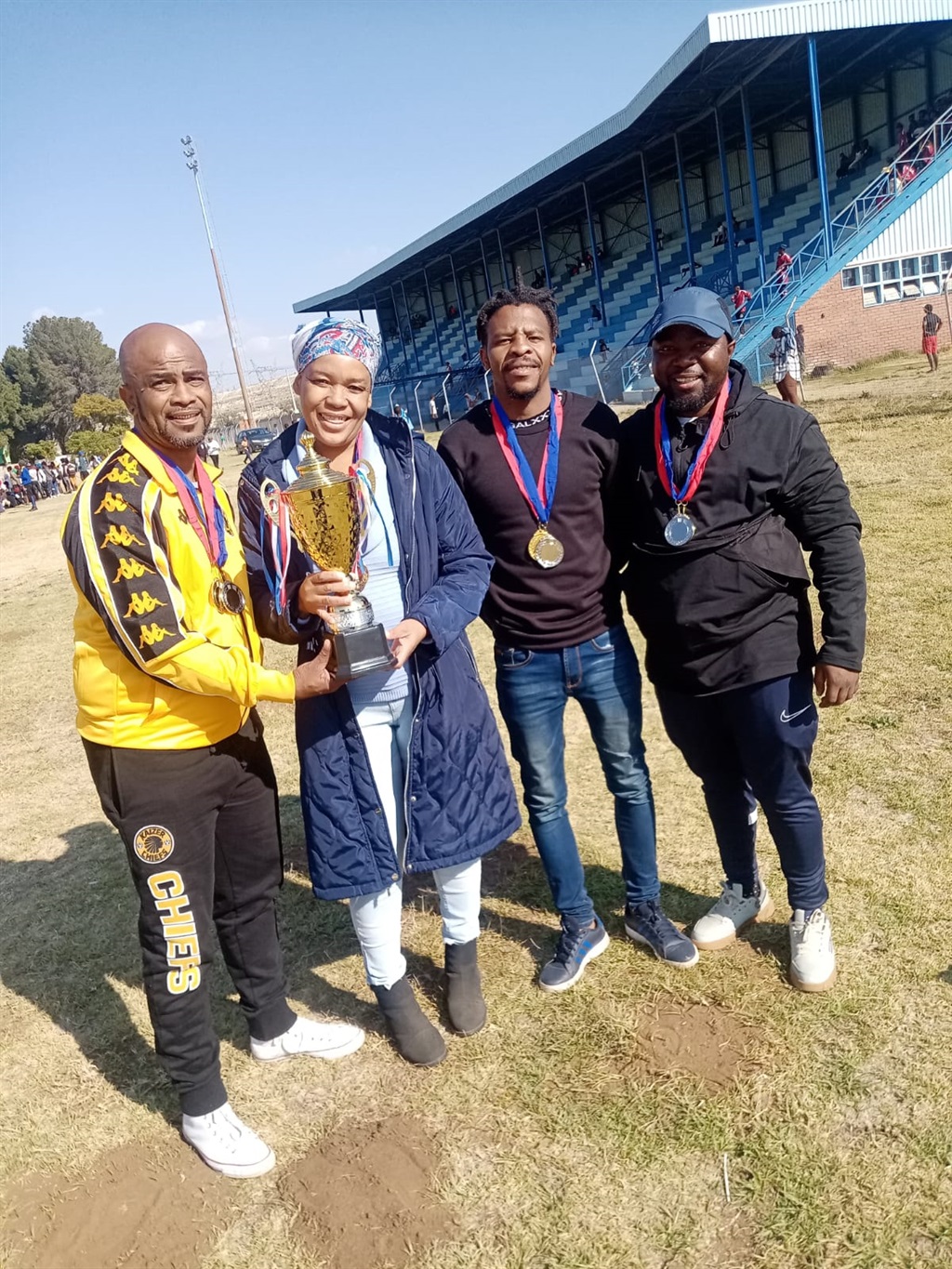 From Right T Mofoka, Super Sunday Sponsor Elrico L