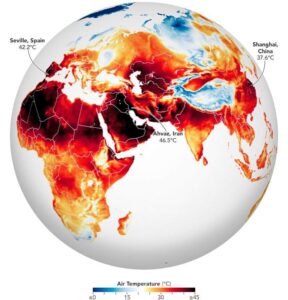 Hittegolwe en brande skroei Europa, Afrika en Asië