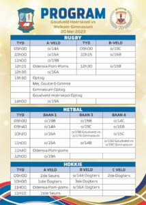 Opwindende Gouties/Gimmies Derby 2023 program