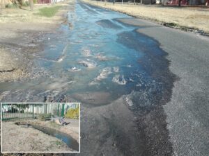 Raw sewage gushes past primary school