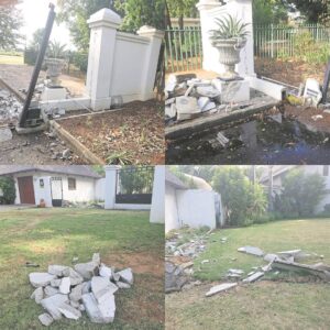 SUV causes destruction