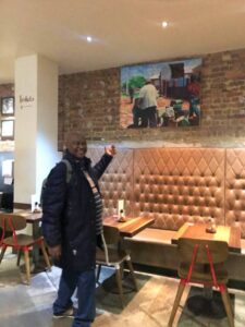 Artist chances upon his artwork in UK restaurant