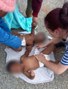 Babies saved from fire