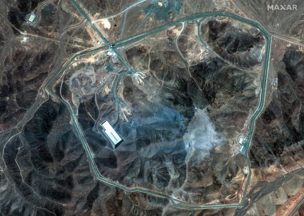 This handout satellite picture provided by Maxar Technologies and taken on June 22, 2025, shows Iran's Fordow Fuel Enrichment Plant (FFEP), northeast of the city of Qom, after US strikes on the site. PHOTO: Satellite image ©2025 Maxar Technologies / AFP