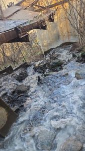 Sewage flows here unabated