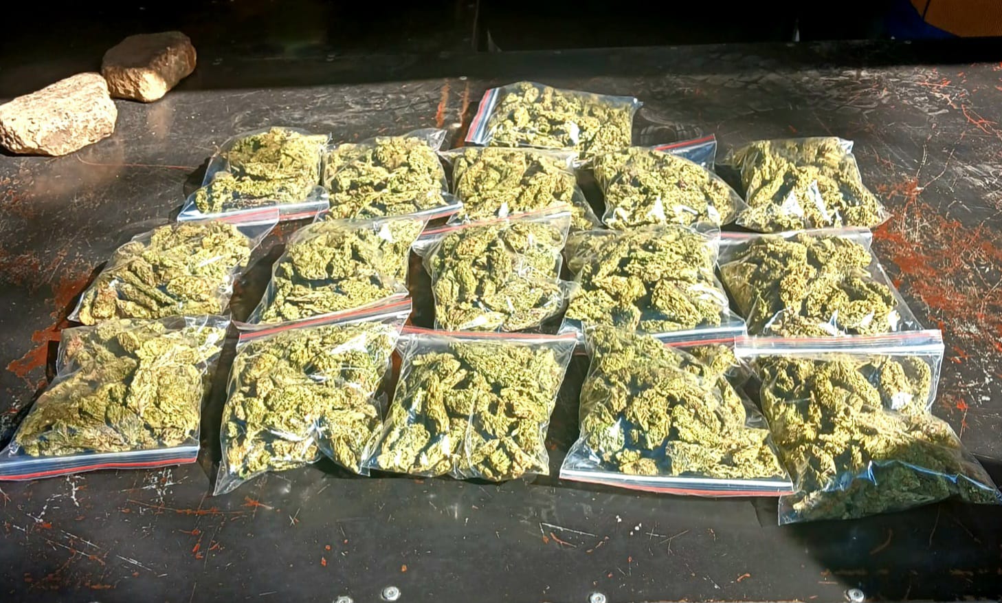 Sixteen large zip lock plastic bags containing dried Swati leaves (dagga) were found abandoned at stalls situated in Floreat Avenue.