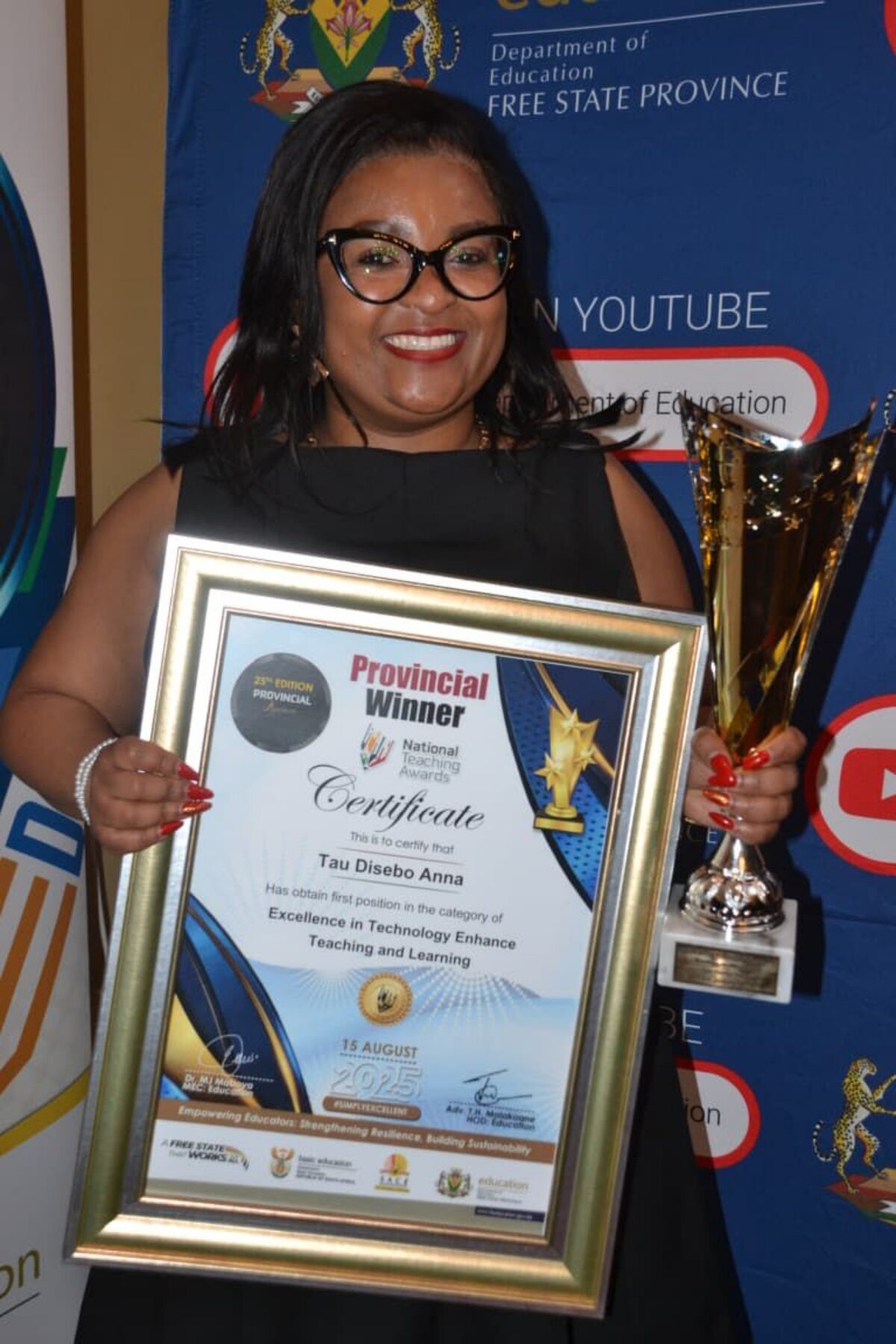 Tau Disebo Anna of the Setshabelo Primary School in Thabong is a provincial winner in the National Teaching Awards