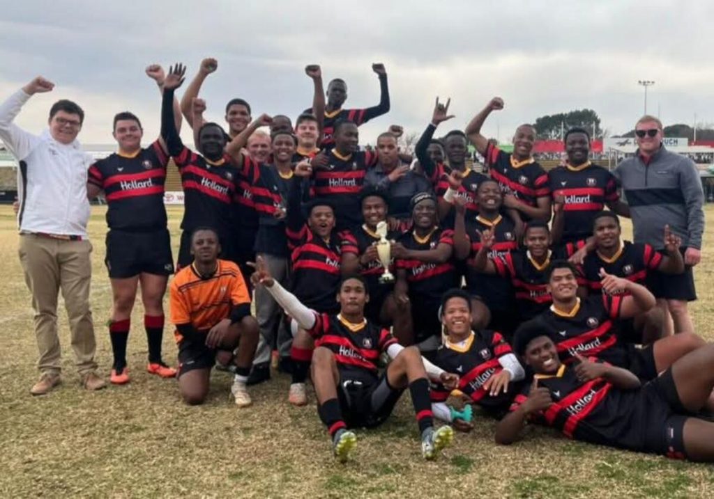 Welkom-Gimnasium se seëvierende tweede rugbyspan.