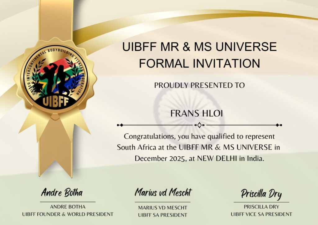 Following his domestic success, Hloi is set to represent South Africa at the World Championships in India