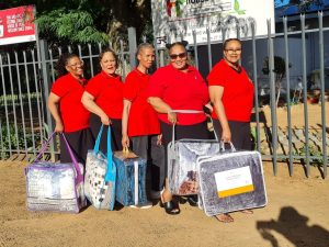 Give blankets from the bottom of a caring heart