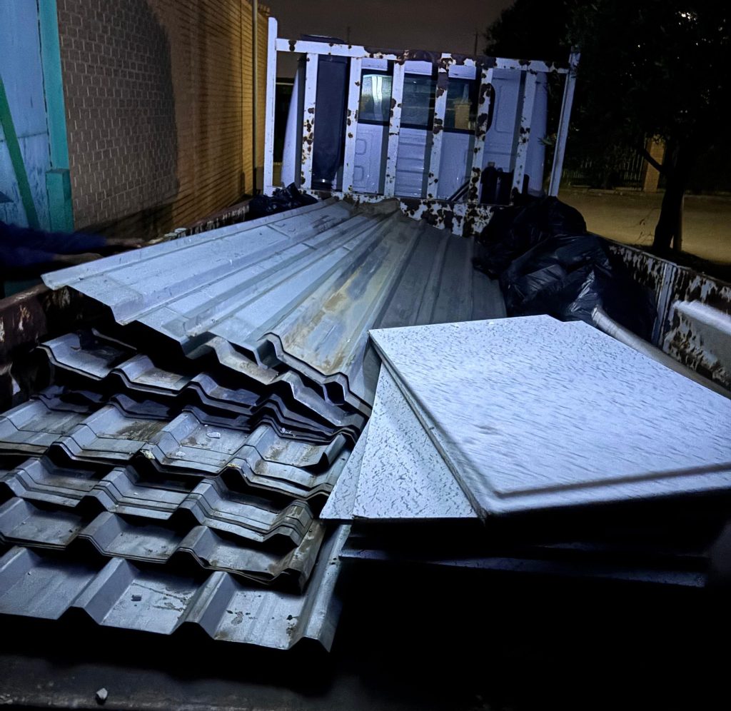 Building material confiscated at a house in Sasolburg. This is suspected stolen property of a school in Amelia. 