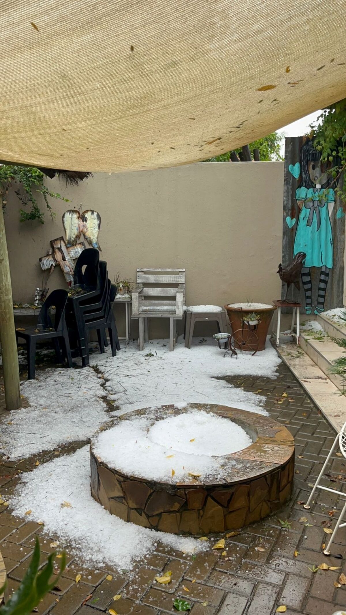 Erge hael en verwoestende wind het Virginia tydens die storm Sondag verlam.