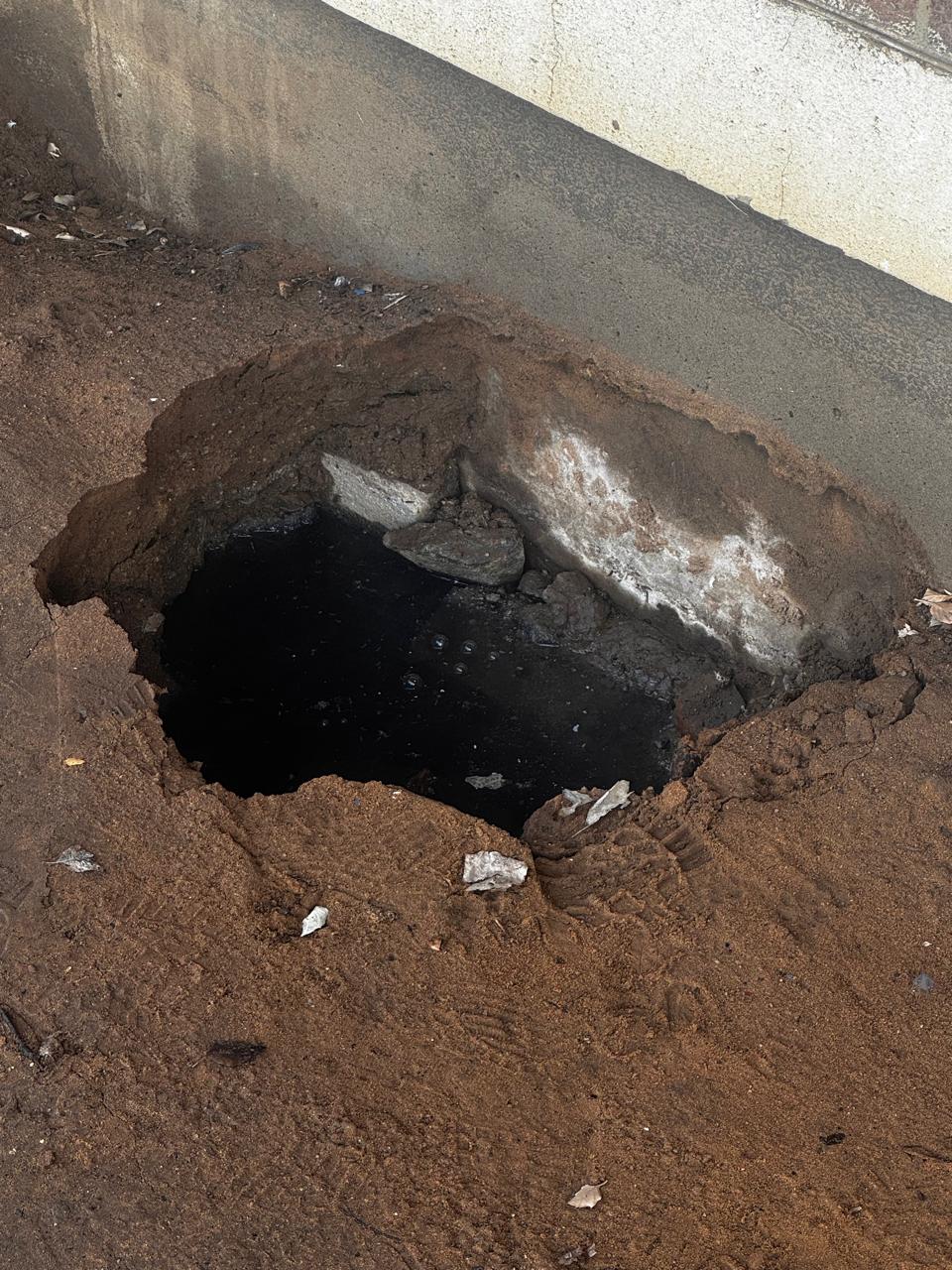 Sinkholes are forming alongside the Goudveld-Hoërskool hostel buildings