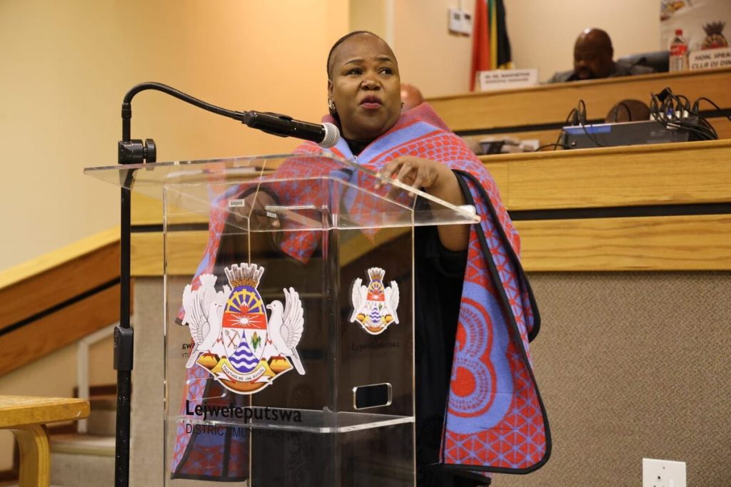 The new executive Mayor of lejweleputswa, Cllr. Phindiwe Maseko