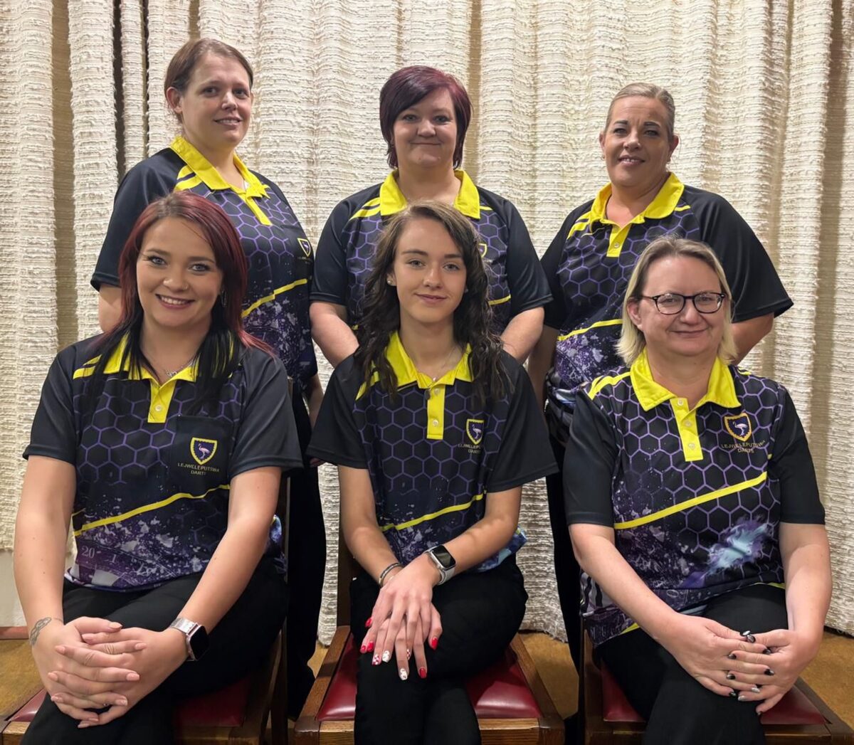 From left are, front: Roxy van Niekerk (assistant manager), Simonè Meintjes and Niolien Smith (manager); back: Mandy van Zyl, Tanja Meintjes and Cherzet Herbst.