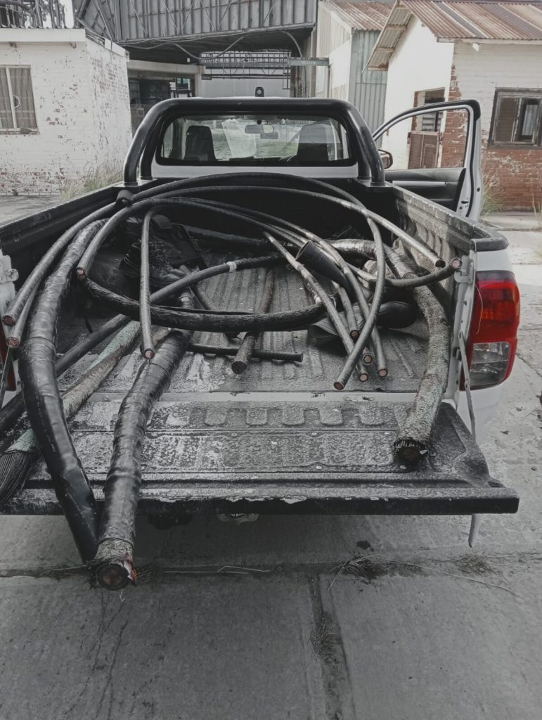 Copper cable with an estimated value of R12 682 was recovered
