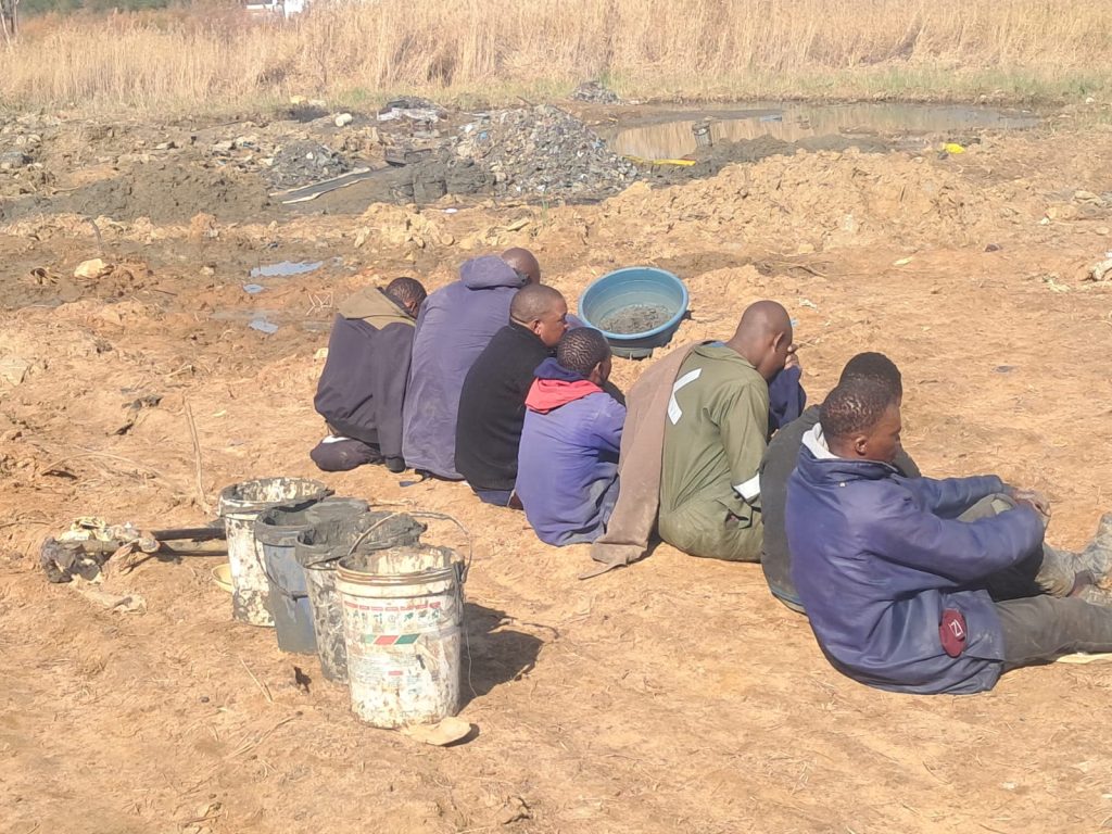At the St Helena number 8 Old Shaft near Welkom three foreign nationals were arrested.