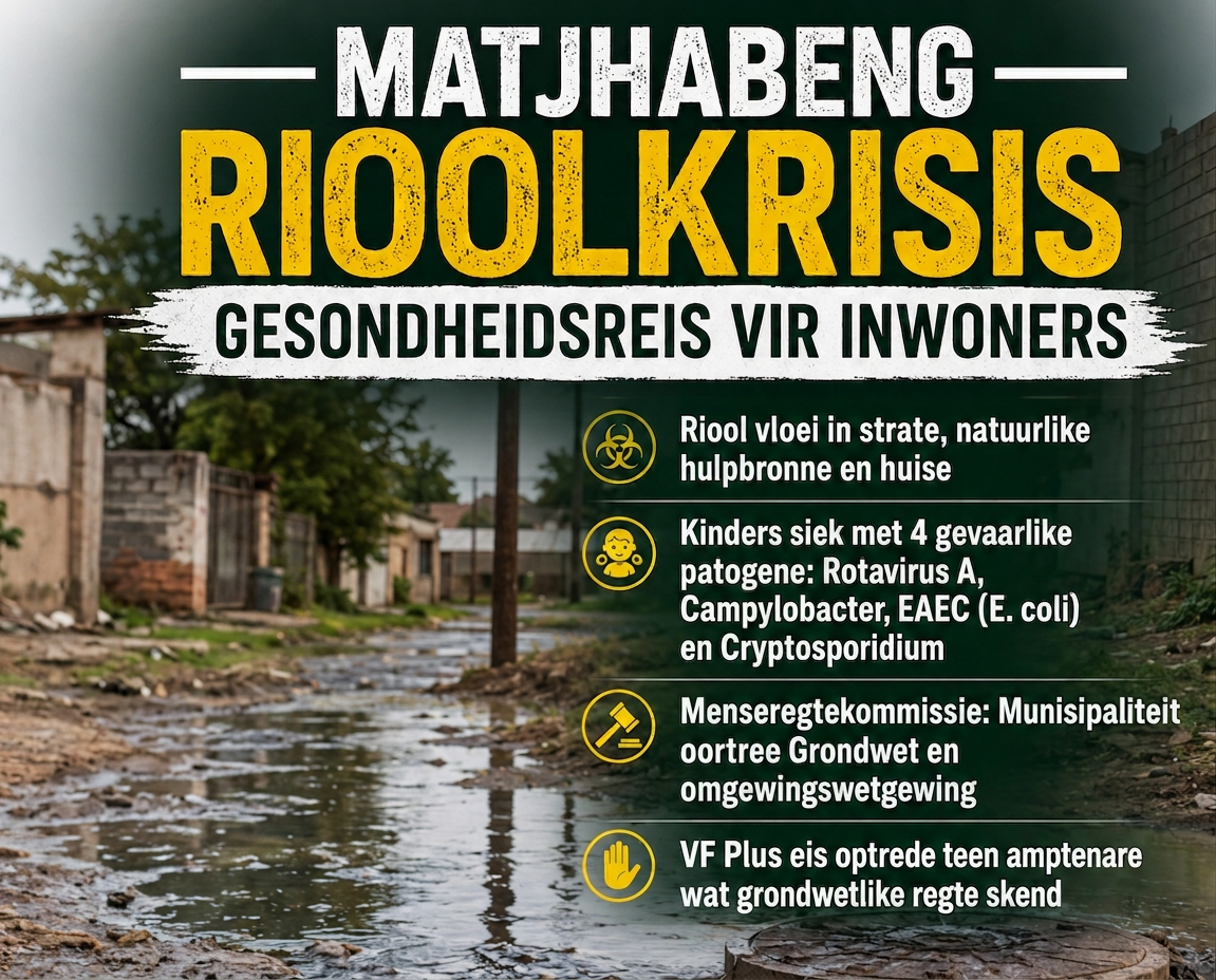 Matjhabeng riool krisis veroorsaak siekte uitbrekings
