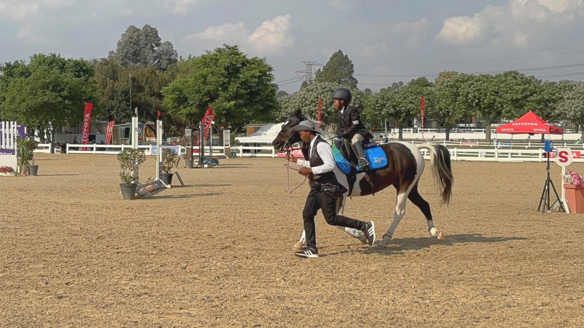 Atile Hlompho competing in the U10 Jumping category