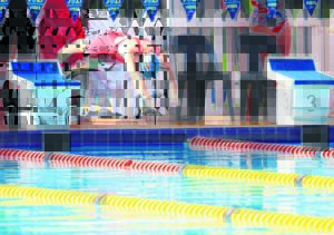 Swimmers giving their all
