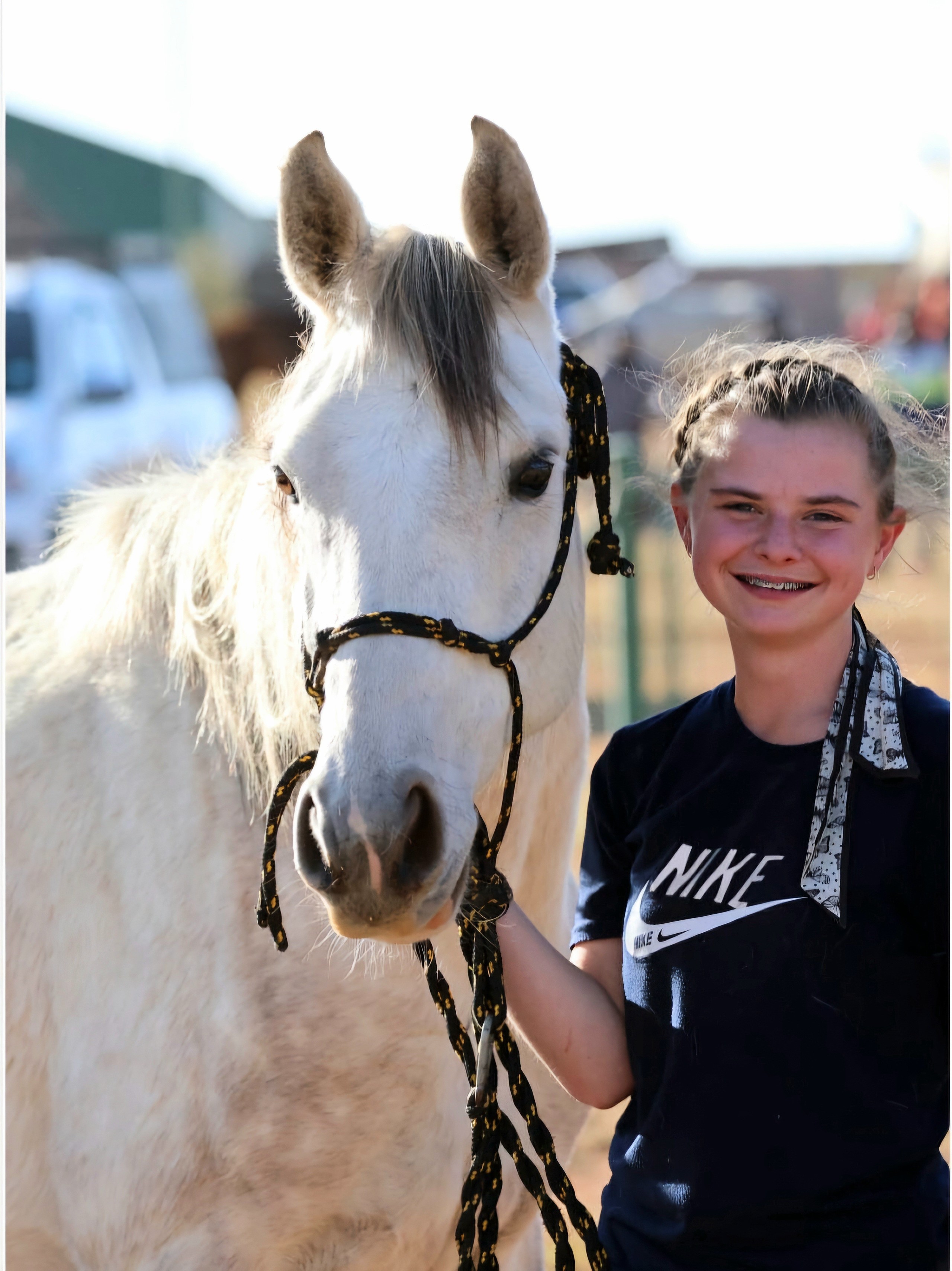 Nelmari Bonthuys en haar perd Adira Skye.