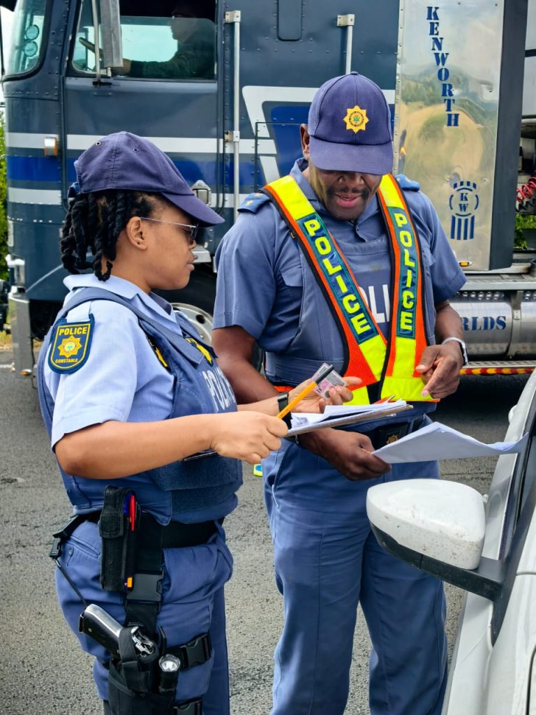 Police officers at roadblocks during this past week, including a roadblock in the N1.