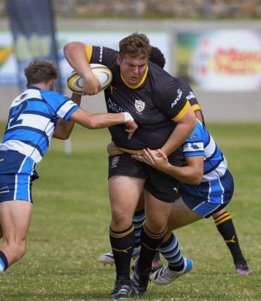 Voortrekker se stut Willie Pretorius tydens die eerste ronde van die Wesgrow Sentrale Skole Sportreeks vir 2026. 