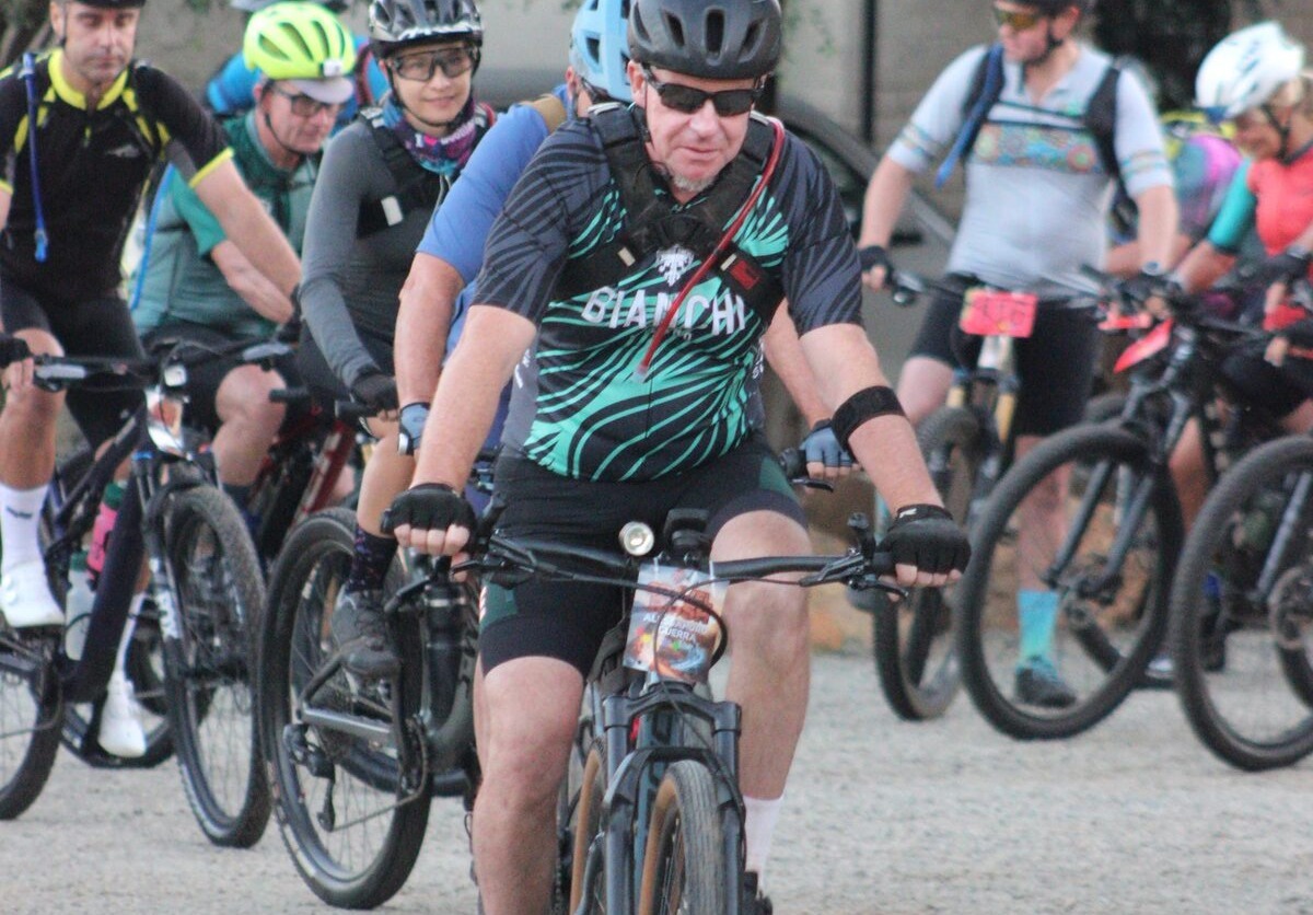 Cyclists during the Trail Hunter Gravel Rush at the Boskoppie Lion and Tiger Reserve outside Kroonstad.