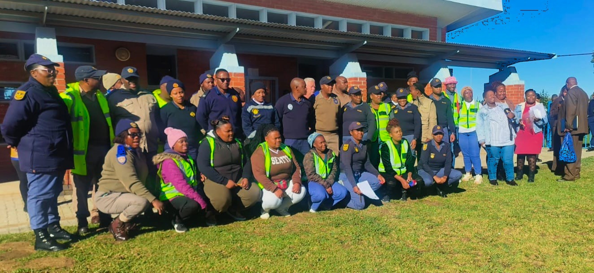 Law enforcement officials and community stakeholders conduct a coordinated search at the Bodibeng High School in Maokeng on Tuesday 28 April to prevent illegal items entering the school.