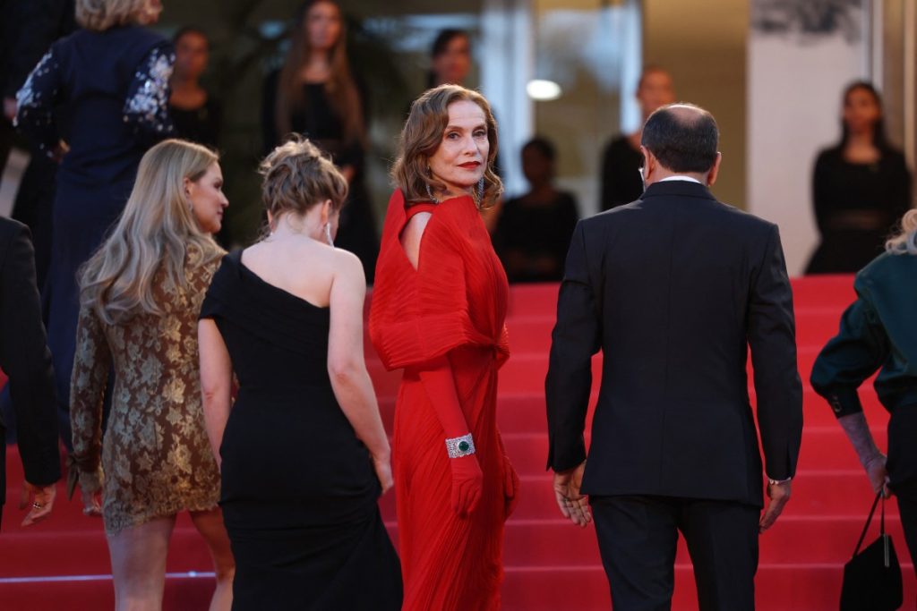French actress Isabelle Huppert arrives for the screening of the film Histoires Paralleles.